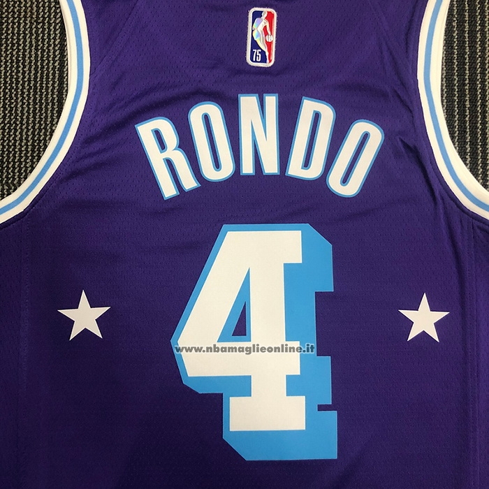 Maglia Los Angeles Lakers Rajon Rondo #4 Citta Edition 2021-22 Viola